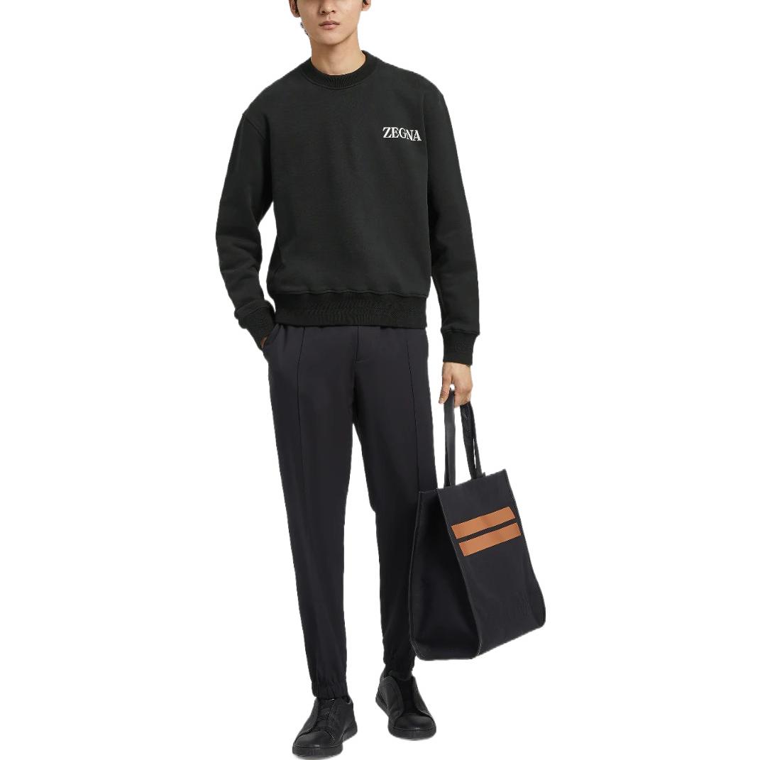 Lookbook Zegna 黑色純色針織運動長褲 E8I01-TT20-990