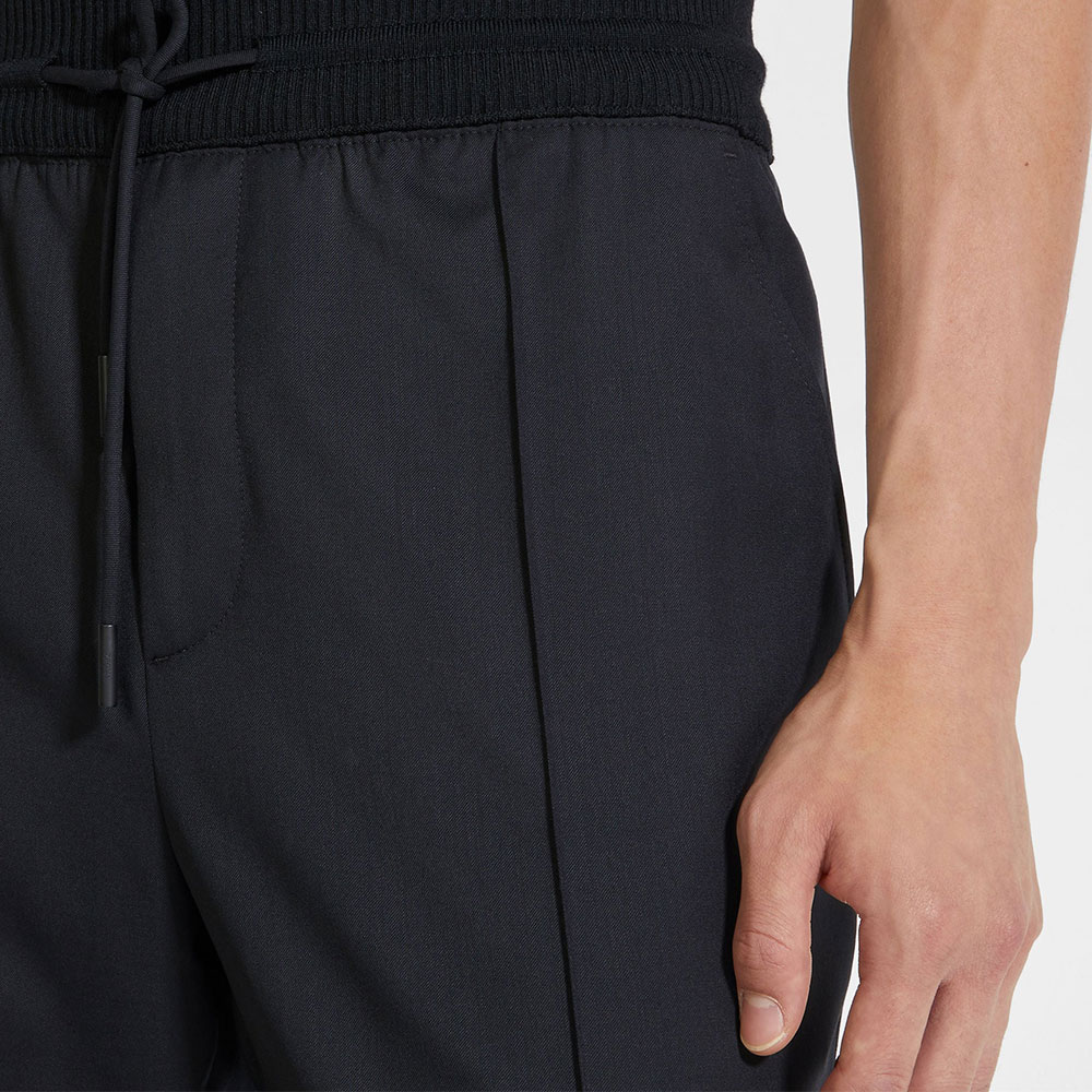 Sizing Zegna 黑色純色針織運動長褲 E8I01-TT20-990