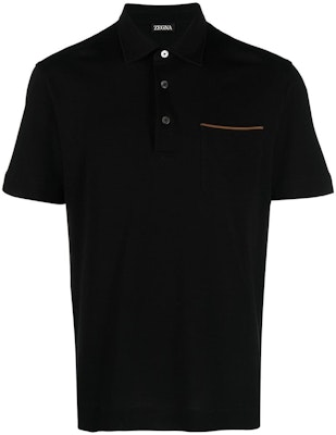 Zegna 黑色素面短袖胸袋POLO衫 UB392A5B752-K09 Order Zegna 黑色素面短袖胸袋POLO衫 UB392A5B752-K09