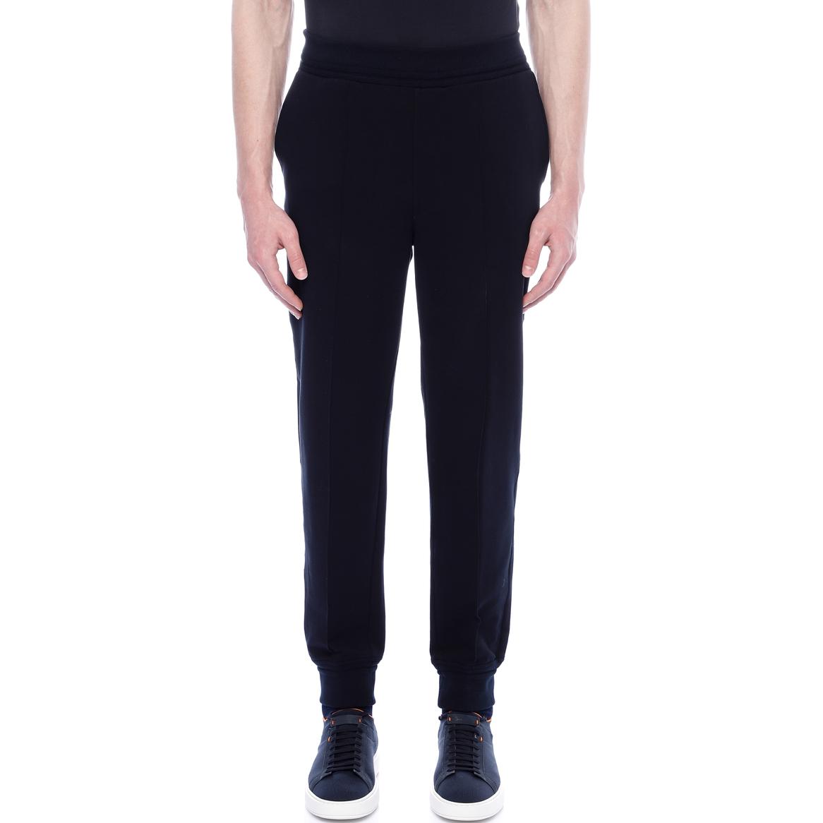 Zegna  Black Solid Slim Fit Elastic Waist Casual Pants. UD553-A7DTR4-B09