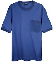 Zegna Blue Crew Neck Pocket Solid Straight Fit T-Shirt UD379A-7D715-B07 Zegna Blue Crew Neck Pocket Solid Straight Fit T-Shirt UD379A-7D715-B07