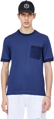 Zegna 藍色圓領口袋純色直筒版型T恤 UD379A-7D715-B07 Shop Zegna 藍色圓領口袋純色直筒版型T恤 UD379A-7D715-B07