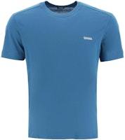 Zegna Blue Crewneck Logo Embroidered Short Sleeve T-Shirt UB360A5B760-T06 Zegna Blue Crewneck Logo Embroidered Short Sleeve T-Shirt UB360A5B760-T06