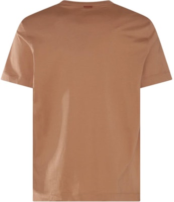 ゼニア ブラウンクルーネックTシャツ 無地 ロゴ刺繍入り UD360-A7D760-N04 Lookbook ゼニア ブラウンクルーネックTシャツ 無地 ロゴ刺繍入り UD360-A7D760-N04