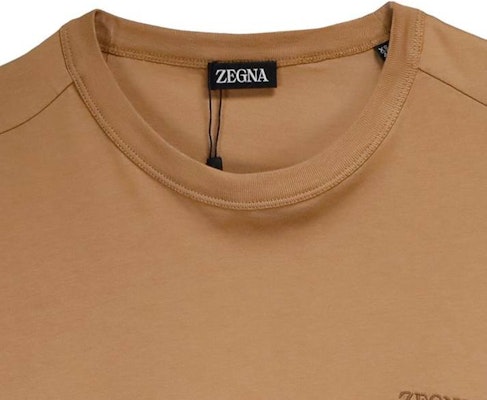 ゼニア ブラウンクルーネックTシャツ 無地 ロゴ刺繍入り UD360-A7D760-N04 Cheap ゼニア ブラウンクルーネックTシャツ 無地 ロゴ刺繍入り UD360-A7D760-N04