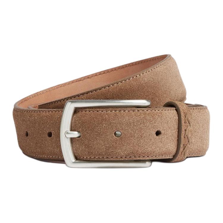 Zegna  Brown Leather Belt with Simple Pin Buckle - 3.2cm Casual Comfort. LHCASB014AZCON