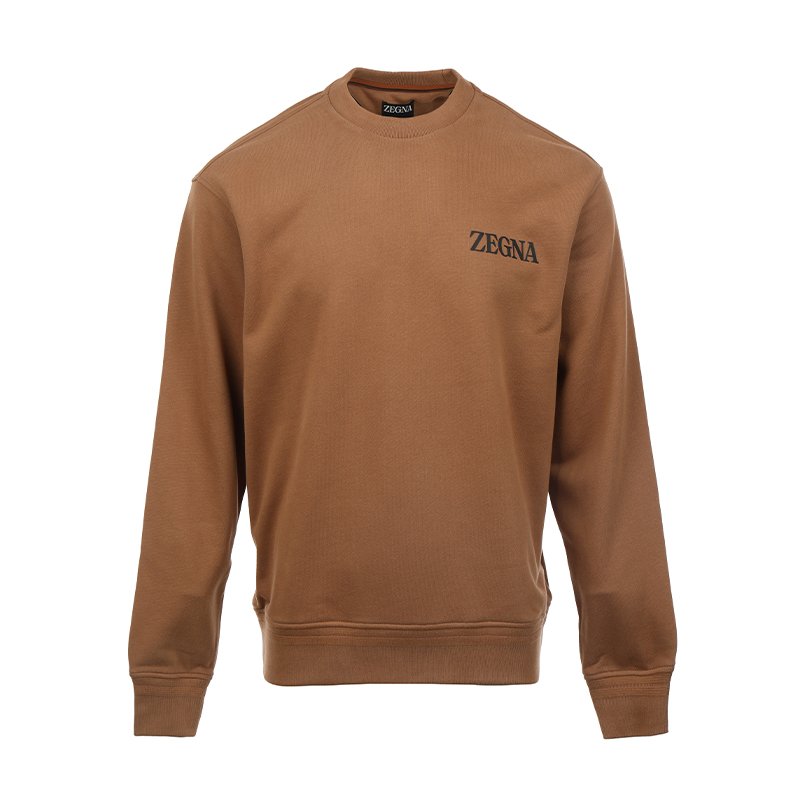 Order Zegna 棕色logo印花長袖圓領衛衣. UD522-A7D87-2N05