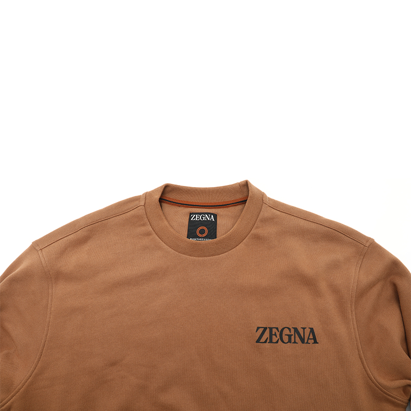 Purchase Zegna 棕色logo印花長袖圓領衛衣. UD522-A7D87-2N05