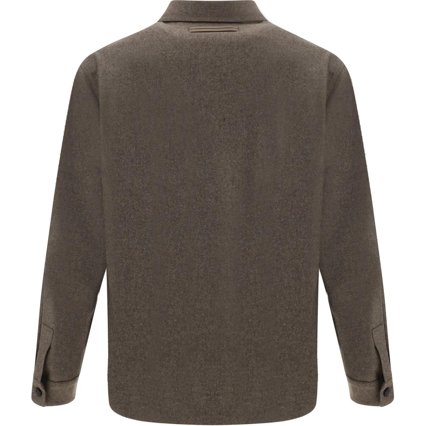 Lookbook ゼニア ブラウン無地シングルブレスト長袖ジャケット 854C02A81DHAQ0212