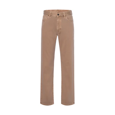 Zegna Brown Straight-Leg Jeans with Zippered Waist. UBI45A-5CITYX-VI3