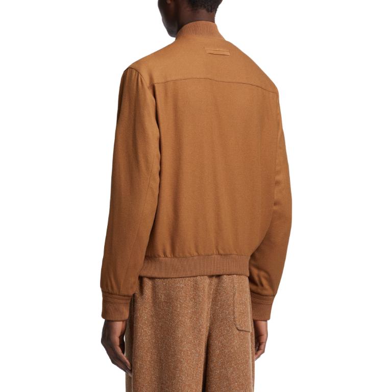 Shop Zegna Jaket Coklat Kasual Single-Breasted Lelaki. UCT46A6-C119-155