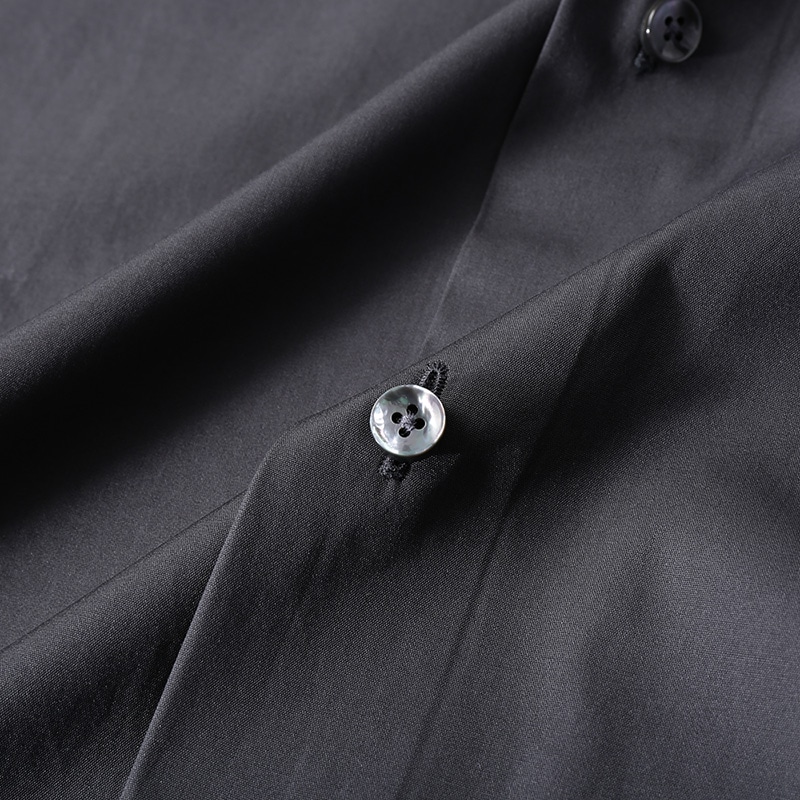 Zegna  Charcoal Gray Solid Button-Up Long Sleeve Shirt 60105-9A69MS-0BA 圖 6