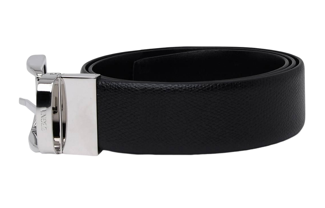 Lookbook Zegna Tali Pinggang Kulit Hitam Klasik dengan Pin Buckle - Lebar 3.5cm. LHALPB005PZNER