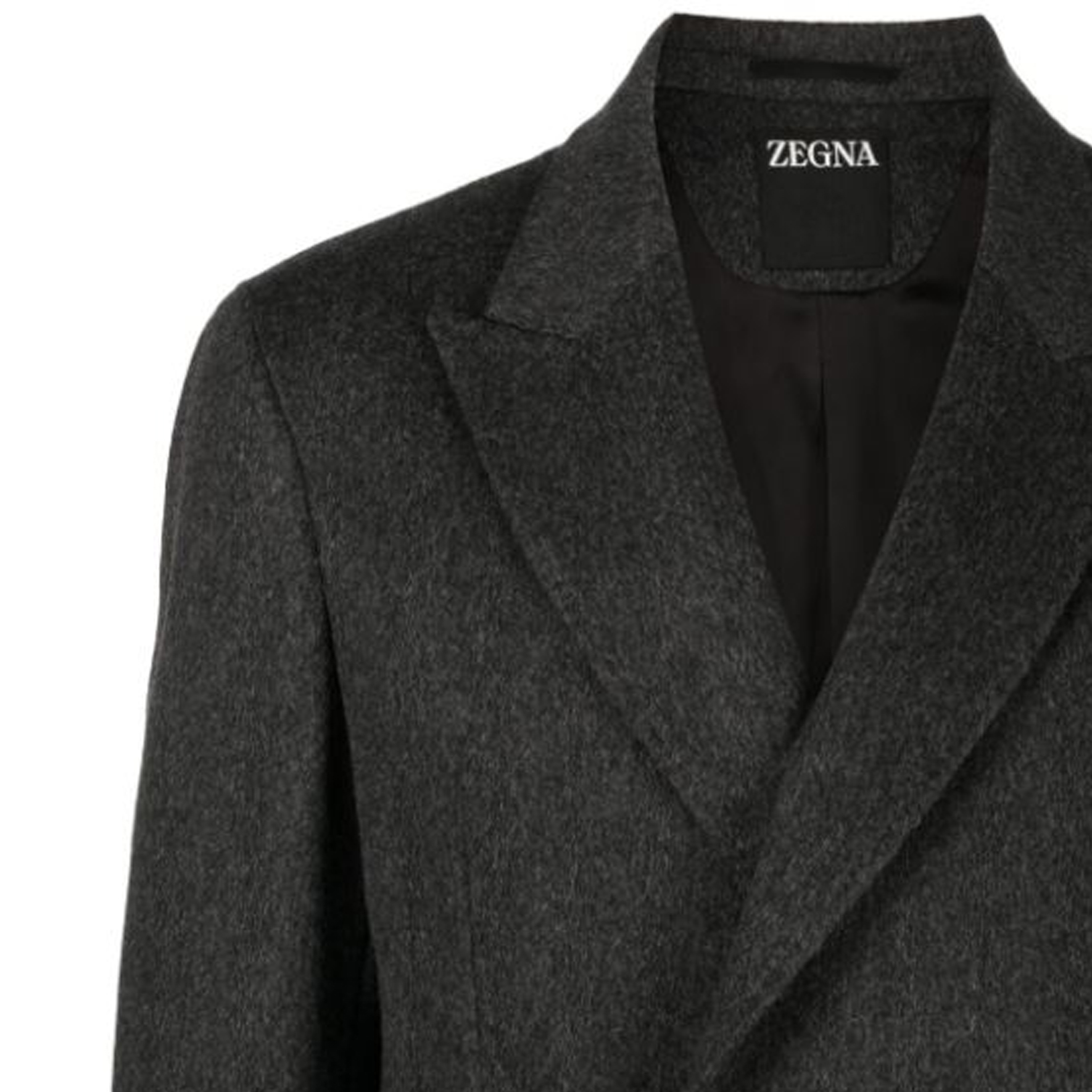 Sizing 傑尼亞 深灰色雙排扣長袖大衣 69871-1A64DG-4G0