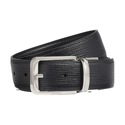 Zegna Fashion Simple Design Black Leather Belt 3.5cm Wide LHSPE B001PZ NER