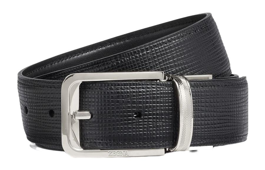 Order Zegna 時尚簡約設計黑色皮帶 3.5公分寬 LHSPE B001PZ NER