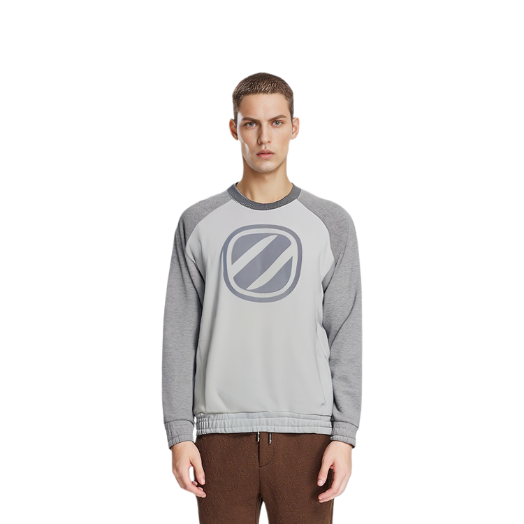 Shop Zegna 灰色抓毛內襯長袖圓領衛衣 N6ML01-16105