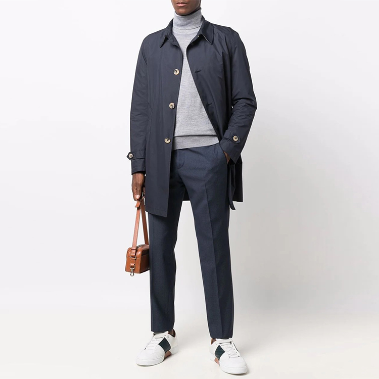 Lookbook Zegna Suéter Gris de Cachemira de Cuello Alto Manga Larga U7J00120-K95