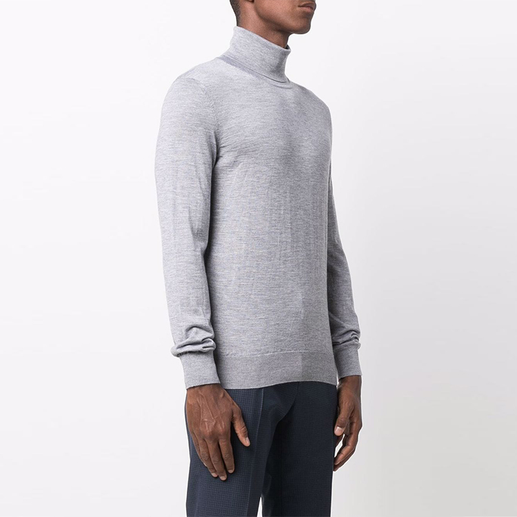 Shop Zegna Suéter Gris de Cachemira de Cuello Alto Manga Larga U7J00120-K95