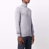 Shop Zegna 灰色羊絨高領羊毛衫長袖毛衣 U7J00120-K95