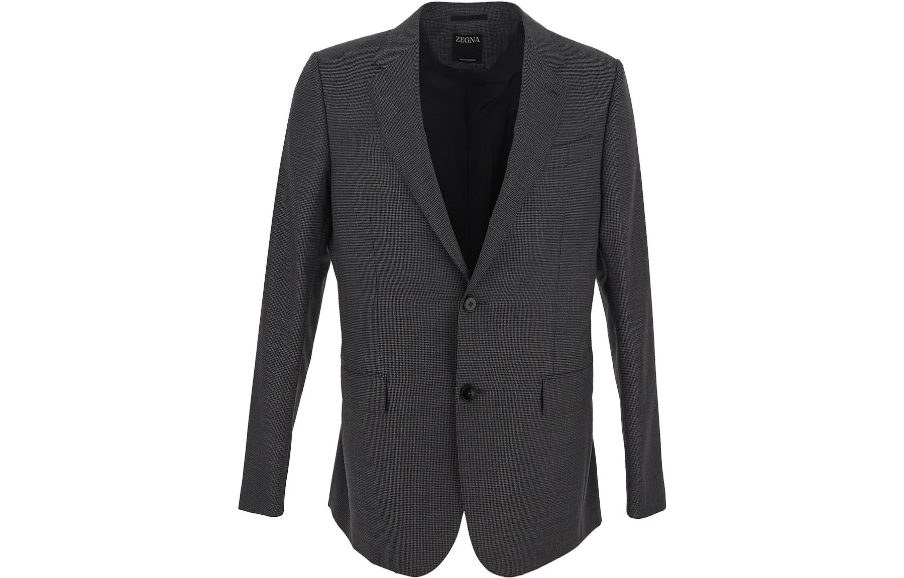 Order Zegna 灰色單排扣西裝外套搭配直筒褲套裝組。 622027A6221225026