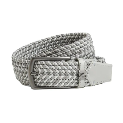 Zegna Grey 3.2CM Pin Buckle Solid Design Viscose Belt. LHTEC-B023UZ-GME