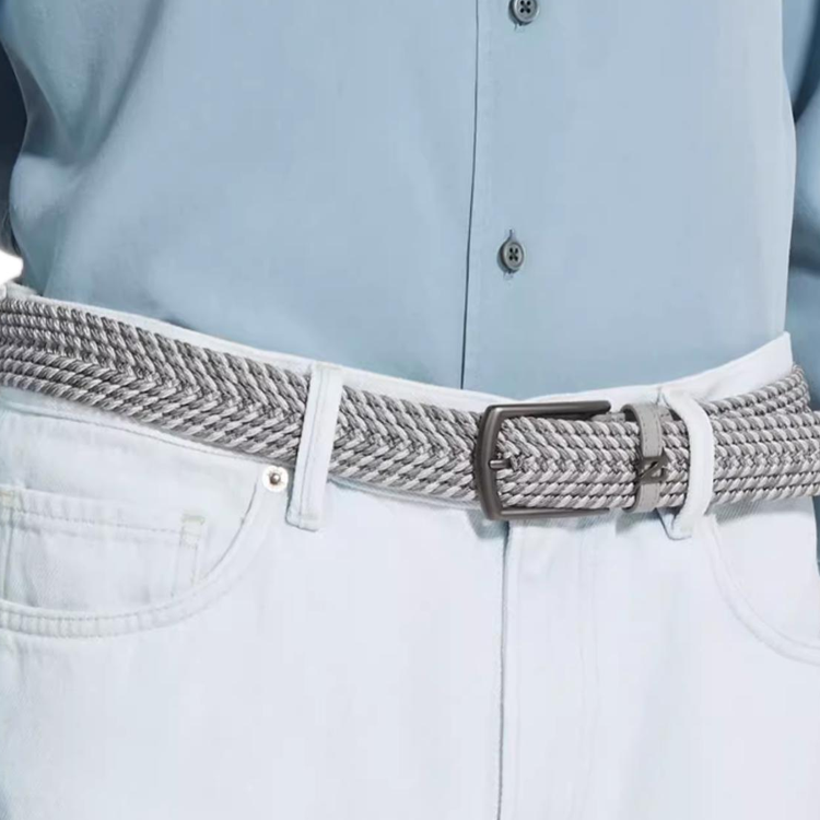 Shop Zegna 灰色3.2CM針扣實心設計黏膠腰帶。 LHTEC-B023UZ-GME
