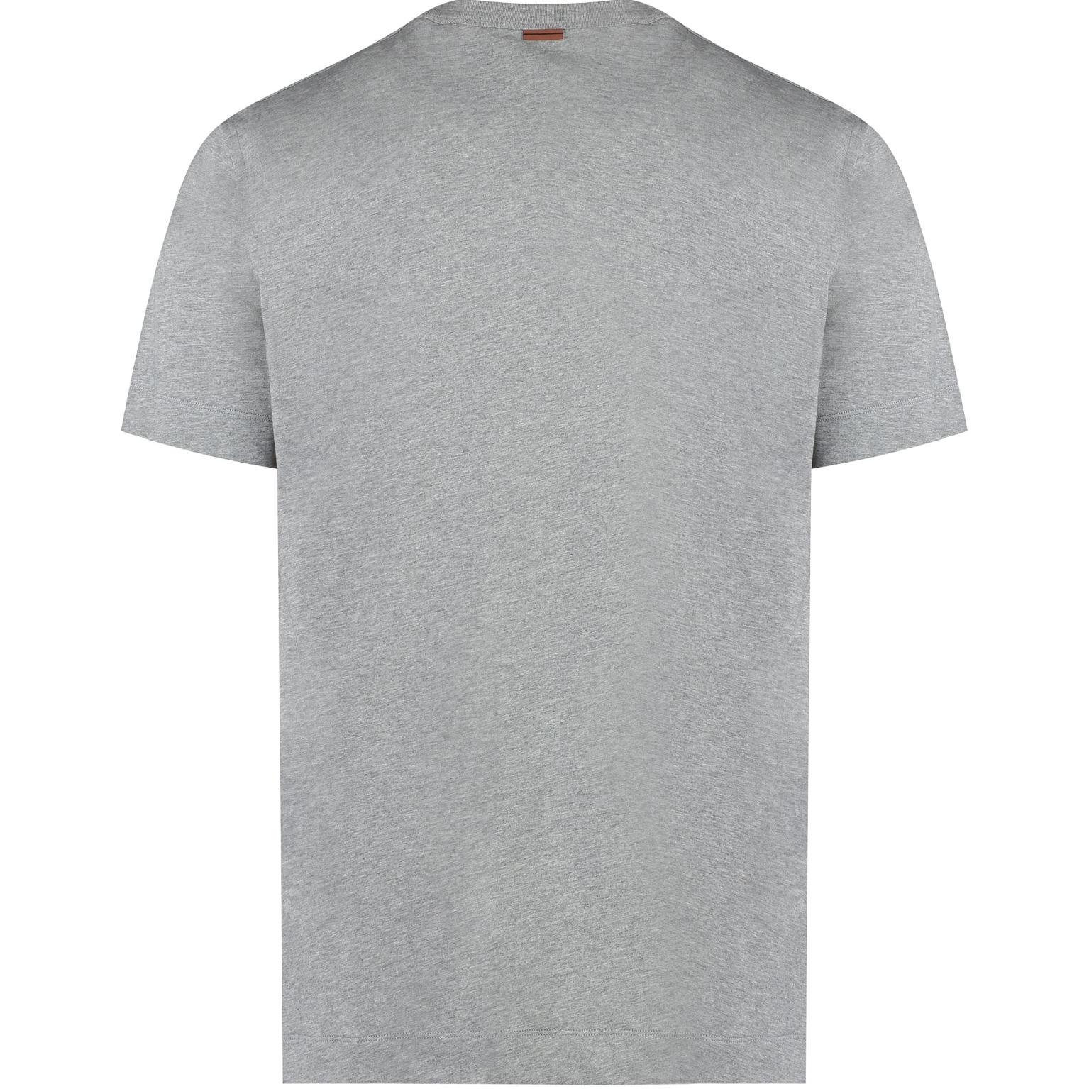 Lookbook 杰尼亚 灰色圆领标志印花修身款T恤 B760E7360A5-032