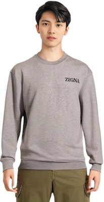 Zegna 灰色字母印花長袖圓領休閒衫 UC522A-6C872K-95 Purchase Zegna 灰色字母印花長袖圓領休閒衫 UC522A-6C872K-95