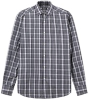 Zegna Grey Plaid Print Long Sleeve Button-Up Shirt. UCX03A6-SRF5-513 Zegna Grey Plaid Print Long Sleeve Button-Up Shirt. UCX03A6-SRF5-513