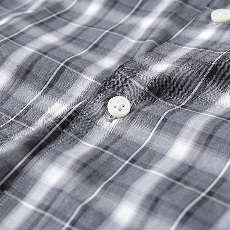 Purchase Zegna 灰色格紋長袖扣襯衫 UCX03A6-SRF5-513