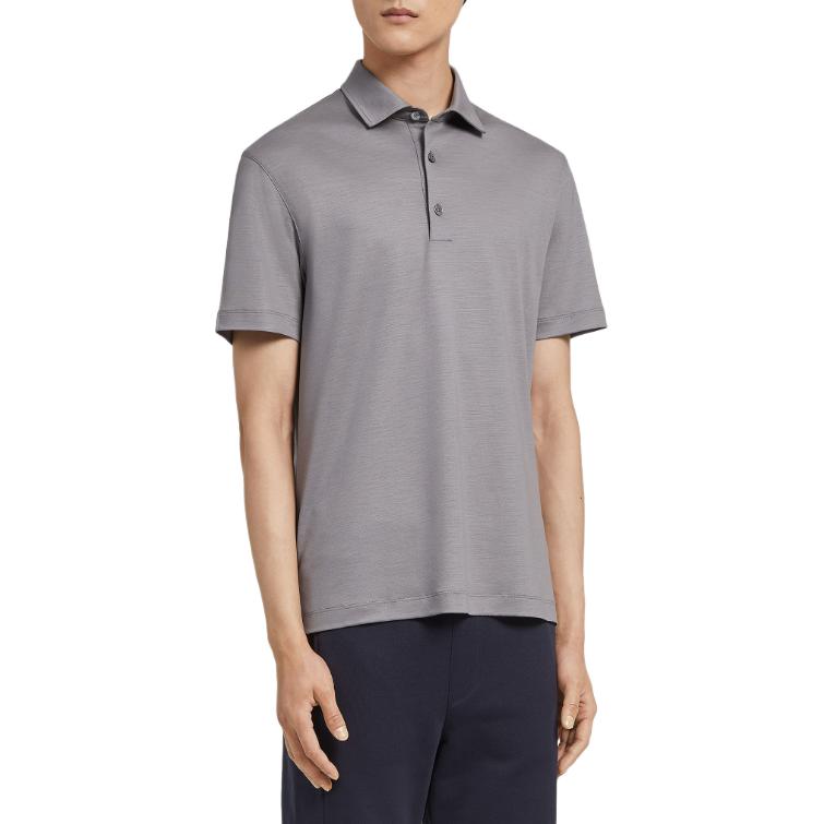 Shop Zegna Baju Polo Lengan Pendek Kelabu Plain. UA345-ACT724-K05