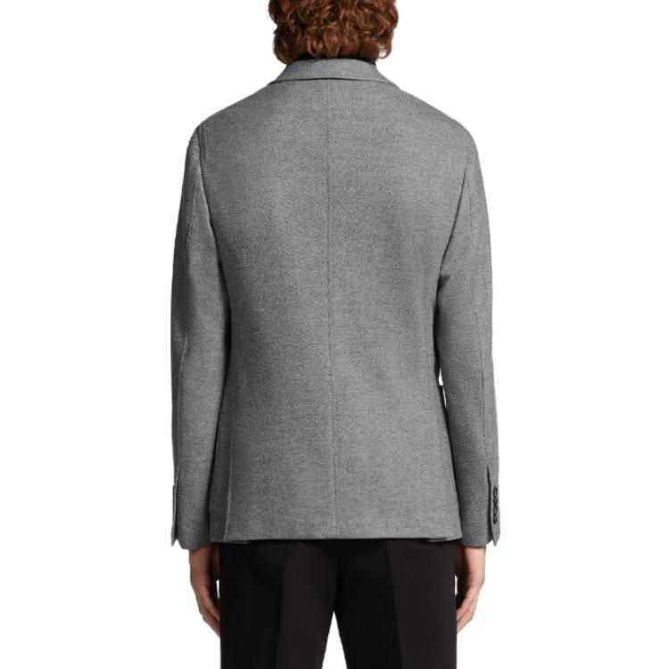 Shop Zegna 灰色單排扣休閒西裝外套 E7C24-SDF-310
