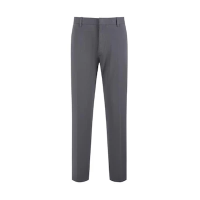 Zegna Grey Straight-Leg Casual Pants with Zip Pocket. UCI17A6-TR00-432