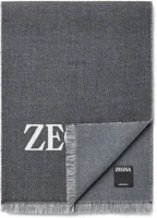 Zegna Grey Wool Scarf with Stylish Comfort and Logo Design. Z4L50S-24A-GR1 Zegna Grey Wool Scarf with Stylish Comfort and Logo Design. Z4L50S-24A-GR1