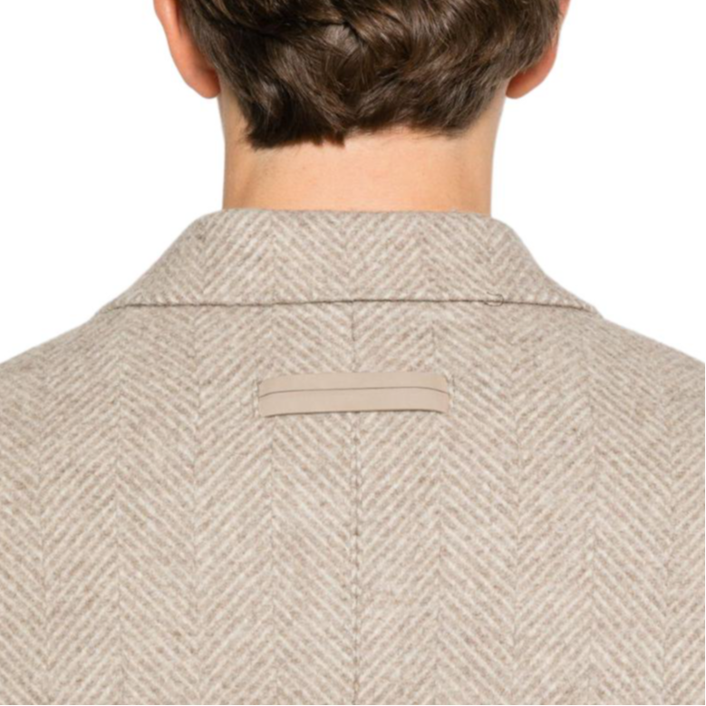 Details for Zegna 人字紋羊毛混紡雙排扣大衣 米色 89870-4A84DG-4G0