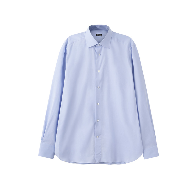 Zegna  Light Blue Long-Sleeve Cotton Shirt Gift Box Edition 80135-3A89MS-0JI