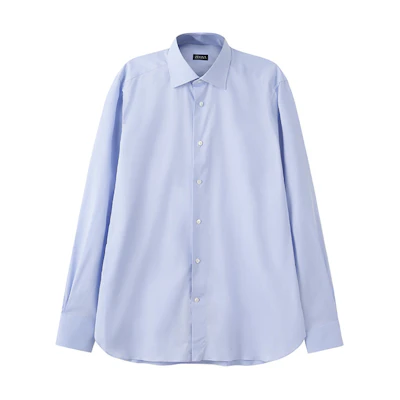 Zegna Light Blue Long-Sleeve Cotton Shirt Gift Box Edition 80135-3A89MS-0JI