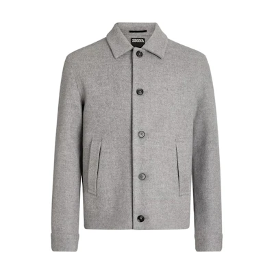 Zegna Light Gray Single-Breasted Casual Workwear Jacket 656C5-3A61EH-TQ0