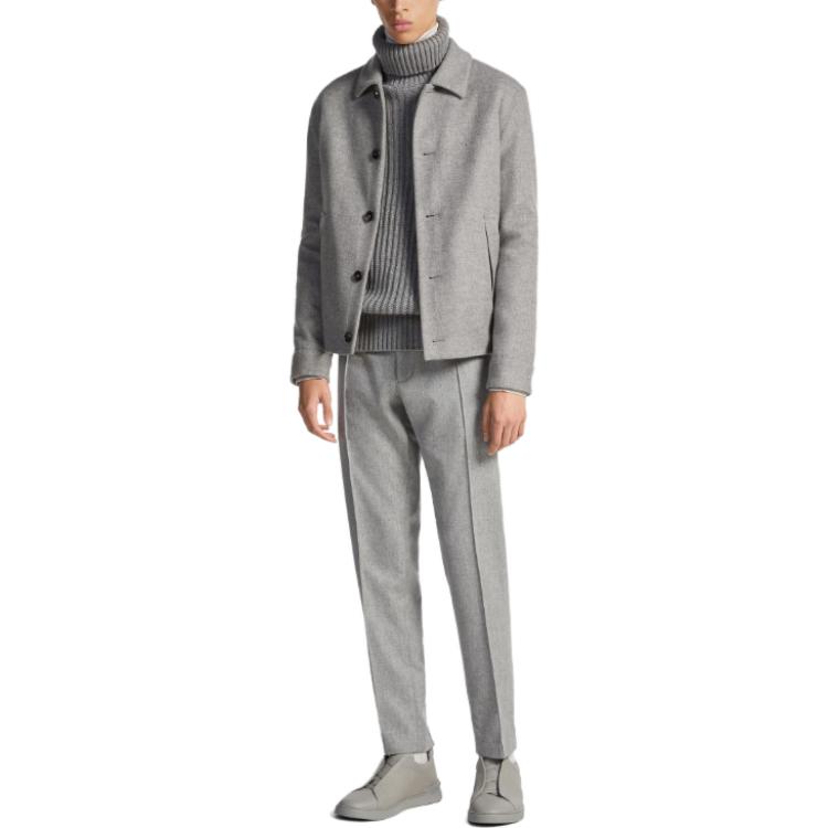 Lookbook Zegna 淺灰色單排扣休閒工作外套 656C5-3A61EH-TQ0