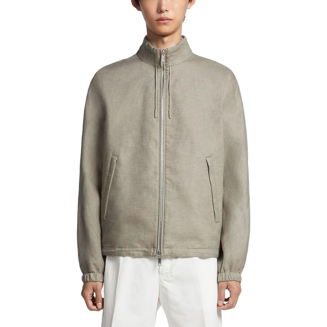 Shop Zegna 淺綠色高領拉鍊外套 UBT52A-5B1-32B