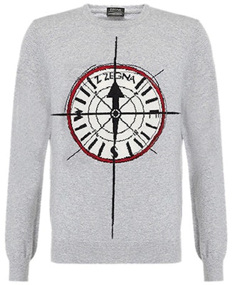 Zegna 淺灰色鐘形圖案圓領長袖針織毛衣 VRH61-ZZ110-K94 Buy Zegna 淺灰色鐘形圖案圓領長袖針織毛衣 VRH61-ZZ110-K94