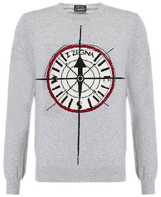 Zegna 淺灰色鐘形圖案圓領長袖針織毛衣 VRH61-ZZ110-K94 Order Zegna 淺灰色鐘形圖案圓領長袖針織毛衣 VRH61-ZZ110-K94