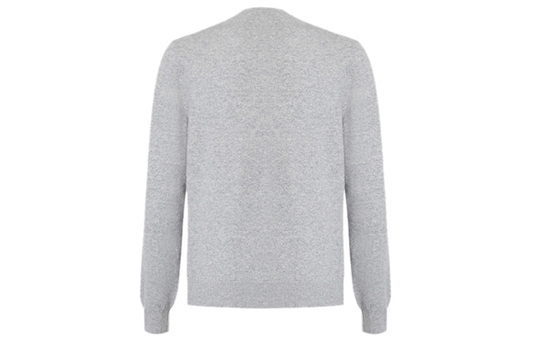 Lookbook Zegna 淺灰色鐘形圖案圓領長袖針織毛衣 VRH61-ZZ110-K94