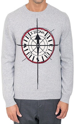 Zegna 淺灰色鐘形圖案圓領長袖針織毛衣 VRH61-ZZ110-K94 Shop Zegna 淺灰色鐘形圖案圓領長袖針織毛衣 VRH61-ZZ110-K94