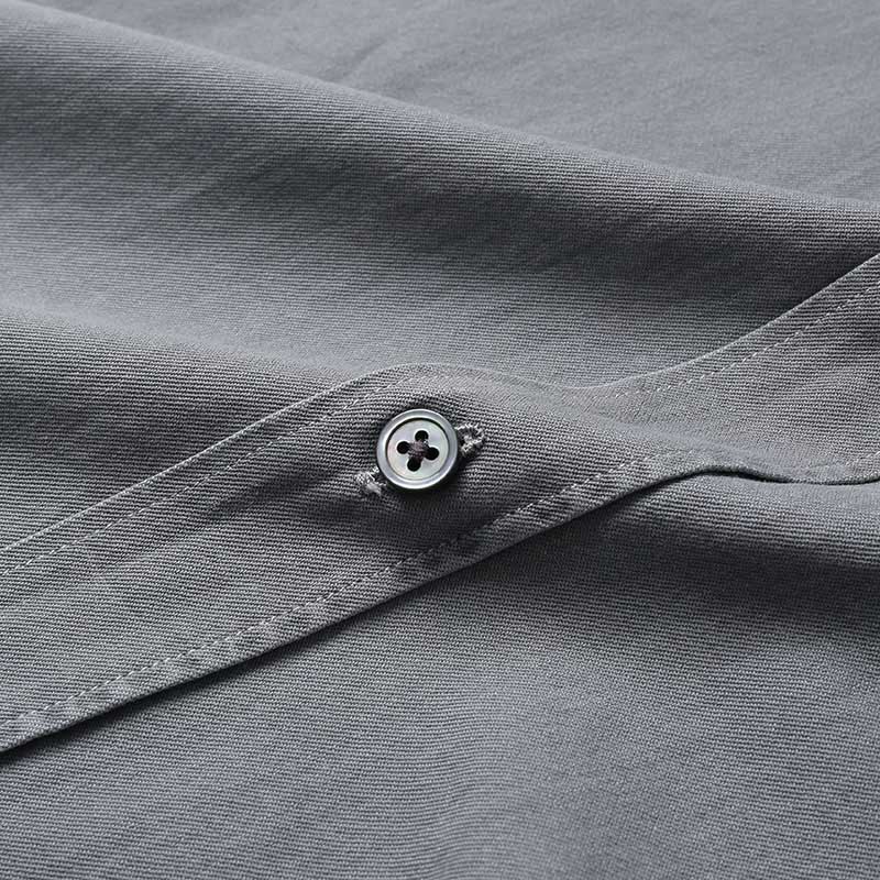 Details for ゼニア ライトグレー無地ストレートカット長袖ボタンダウンシャツ UCX13A6-SRF6-003