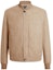 Buy Zegna Jaket Lengan Panjang Crewneck Warna Taupe Solid Butang UCT45A6-C119-139
