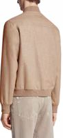 Shop Zegna 淺褐色素色釦式圓領長袖外套 UCT45A6-C119-139