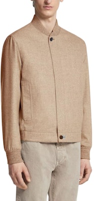 Zegna Jaket Lengan Panjang Crewneck Warna Taupe Solid Butang UCT45A6-C119-139 Purchase Zegna Jaket Lengan Panjang Crewneck Warna Taupe Solid Butang UCT45A6-C119-139