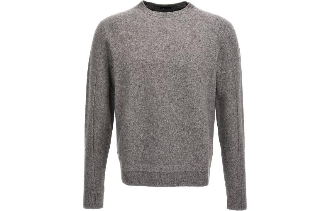 Zegna  Loose Fit Crewneck Solid Color Long Sleeve Sweater. UCB6MA6-110K-95